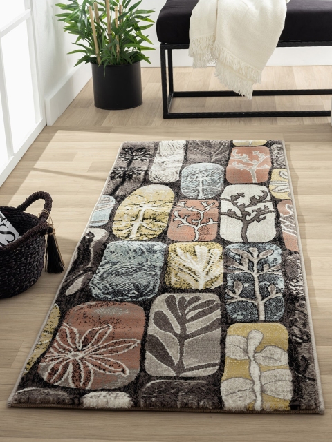 

Obsessions Abstract Mustard and Rust Bedside Runner
