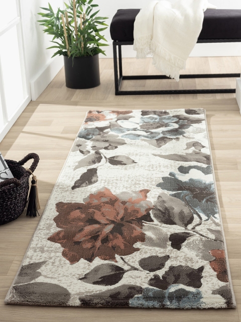 

Obsessions Rust & Taupe Floral Bedside Runner