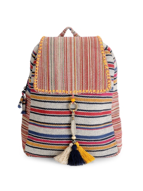 

The House of Tara Unisex Multicoloured Striped Backpack, Multi