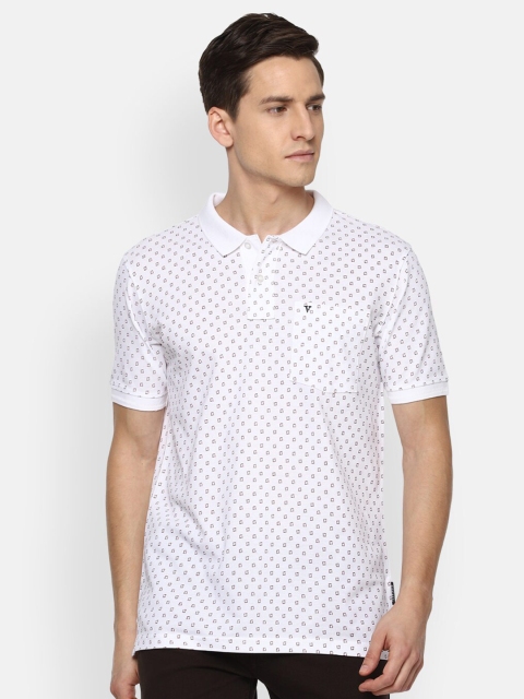 

Van Heusen Sport Men White Printed Polo Collar Pockets T-shirt