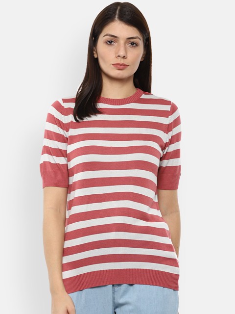 

Van Heusen Woman Women Red & White Striped Pullover