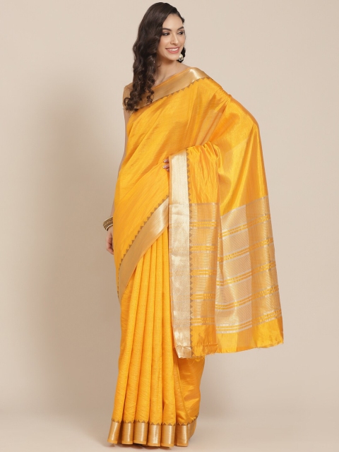 

Meena Bazaar Mustard Woven Design Banarasi Saree