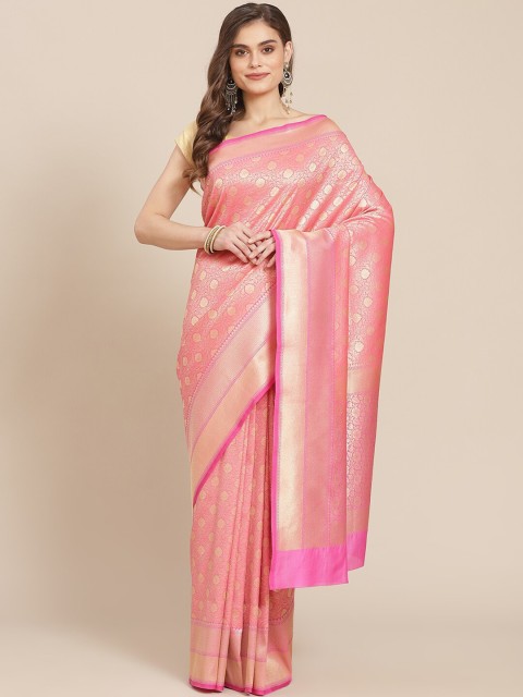 

Meena Bazaar Women Pink Woven Design