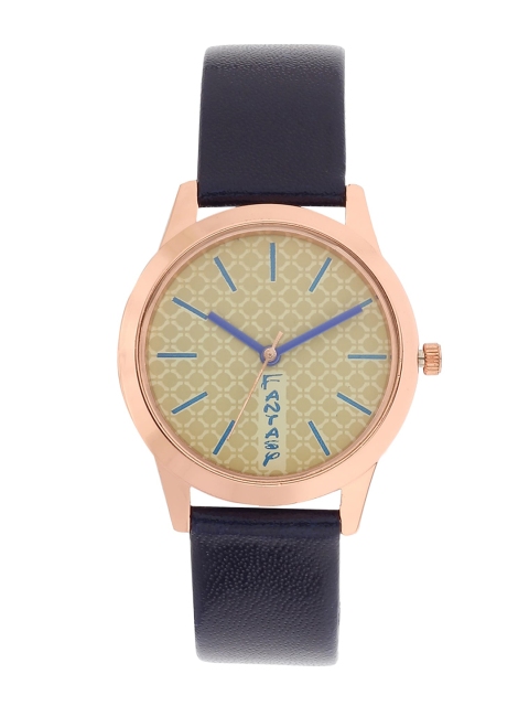 

FLUID Women Rose Gold-Toned Dial & Blue Leather Straps Analogue Watch FLW-009-RG-DBL, Off white