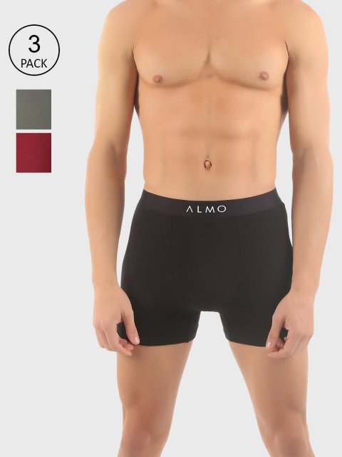 

Almo Wear Men Pack of 3 Solid Cotton Trunk OC-BB-BBBLRAG, Multi