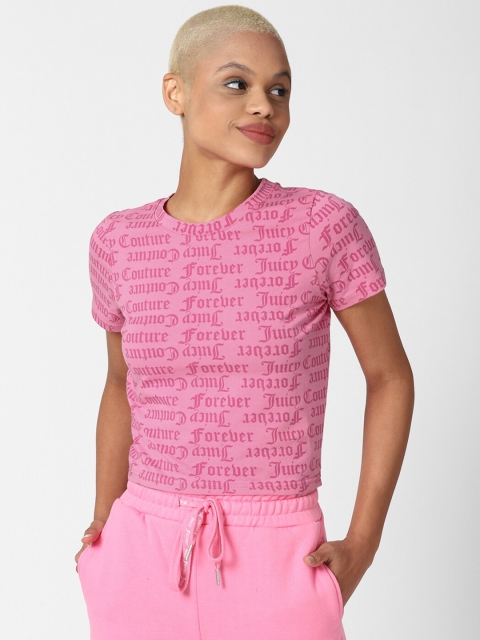 

FOREVER 21 Woman Pink Juicy Couture Graphic Top
