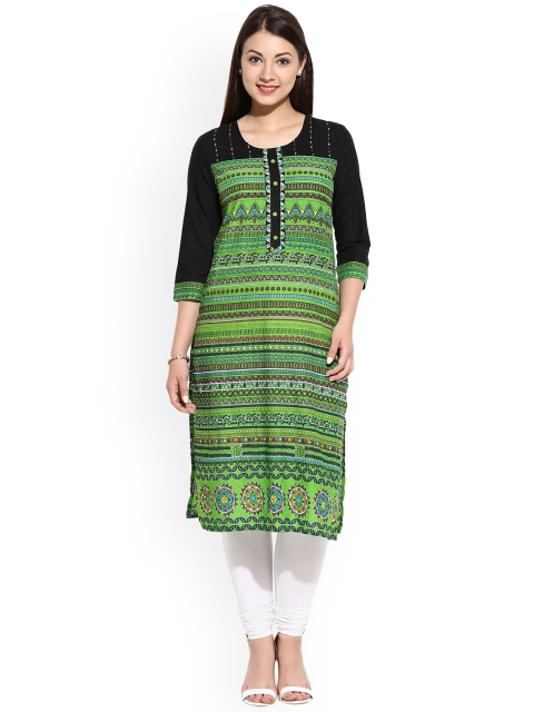 

Avaana Green Printed Kurta