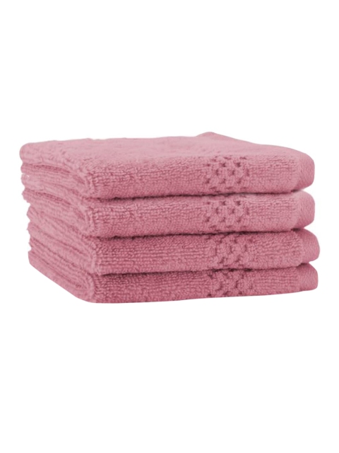

SPACES Set Of 4 450 GSM Pure Cotton Face Towels, Pink