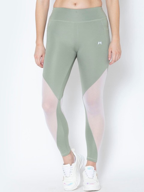 

MUSCLE TORQUE Women Green & Rose Solid Skinny-Fit Tights