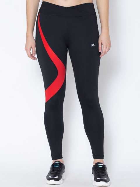 

MUSCLE TORQUE Women Black & Red Solid Skinny-Fit Tights