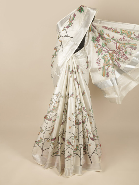 

Pothys Silver-Toned & Brown Woven Design Pure Cotton Saree
