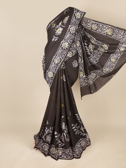 

Pothys Black & White Batik Pure Cotton Saree