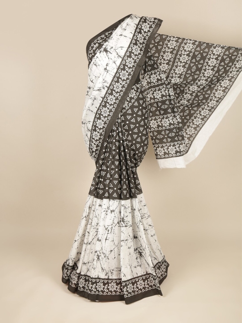 

Pothys Off White & Black Floral Pure Cotton Saree