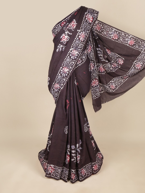 

Pothys Brown & White Batik Pure Cotton Saree