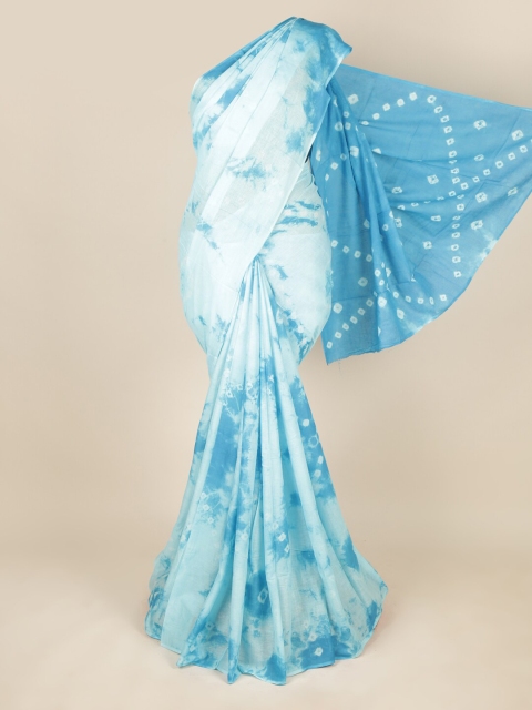 

Pothys Blue & White Bandhani Pure Cotton Saree