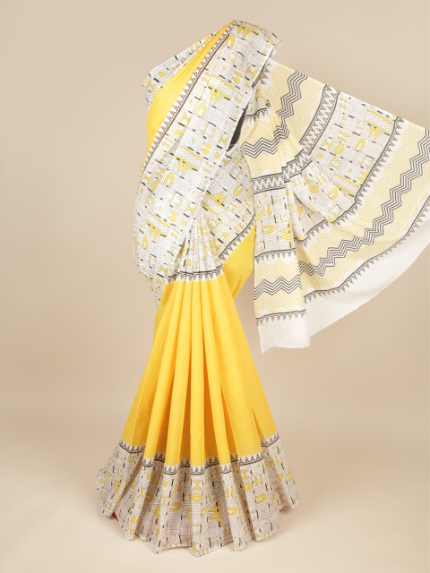 

Pothys Yellow & Off White Pure Cotton Saree