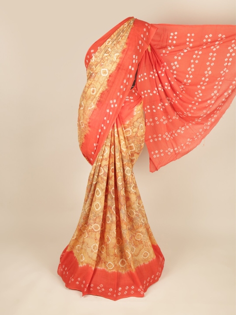 

Pothys Beige & Pink Dabu Pure Cotton Saree