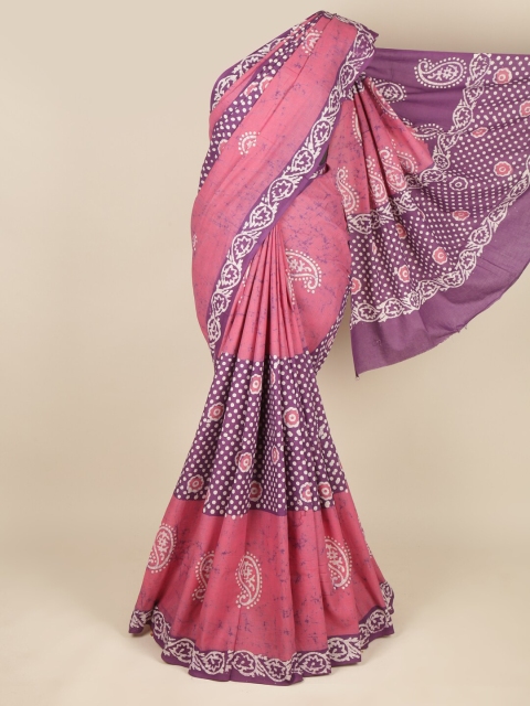 

Pothys Pink & White Pure Cotton Saree