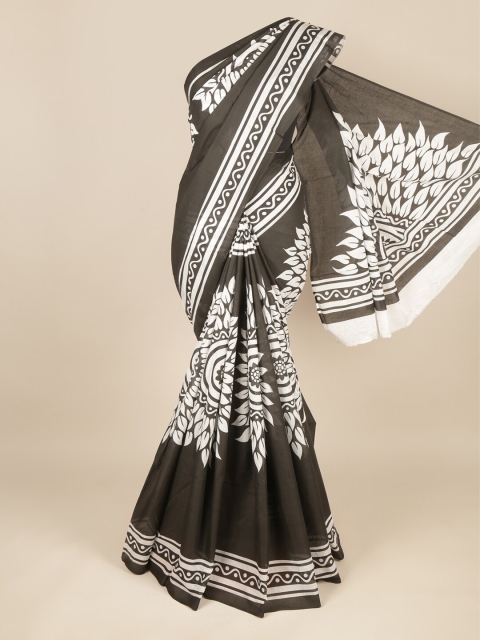 

Pothys Black & White Dabu Pure Cotton Saree