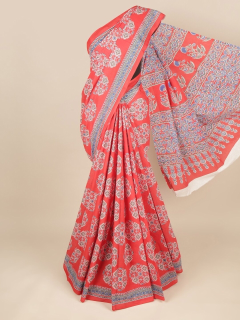 

Pothys Red & Grey Pure Cotton Saree