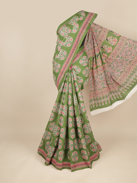 

Pothys Green & Pink Ethnic Motifs Pure Cotton Saree