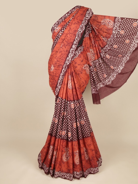 

Pothys Women Pure Cotton Orange Colour Saree