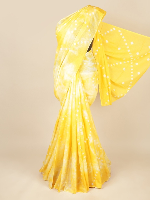 

Pothys Yellow & White Tie and Dye Pure Cotton Saree