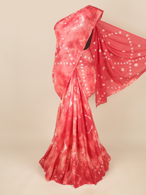 

Pothys Pink & White Tie and Dye Pure Cotton Saree
