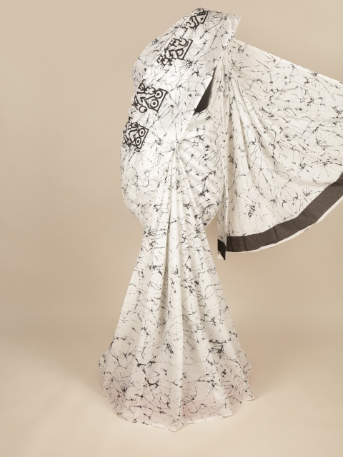 

Pothys Off White & Black Pure Cotton Saree