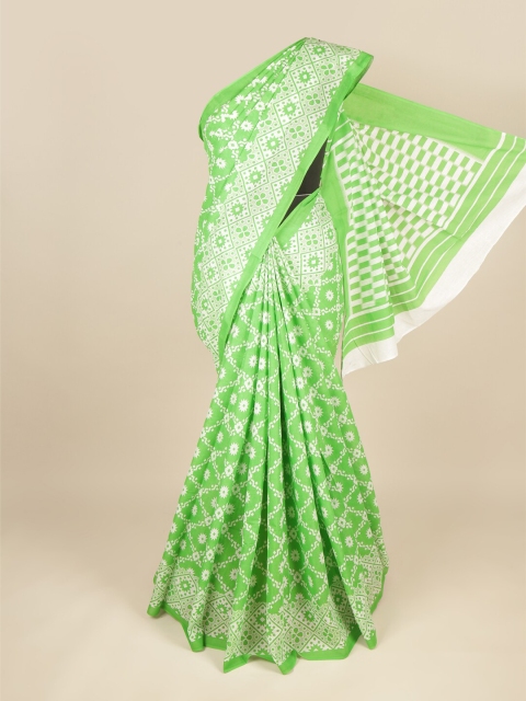 

Pothys Green & White Pure Cotton Saree