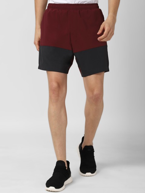 

Peter England Men Maroon Colourblocked Shorts