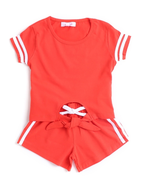

Hopscotch Girls Red & White T-shirt with Shorts