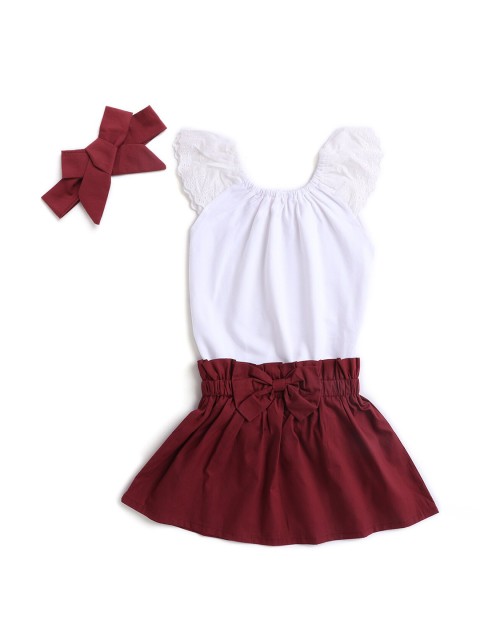 

Hopscotch Girls Red & White Top with Skirt