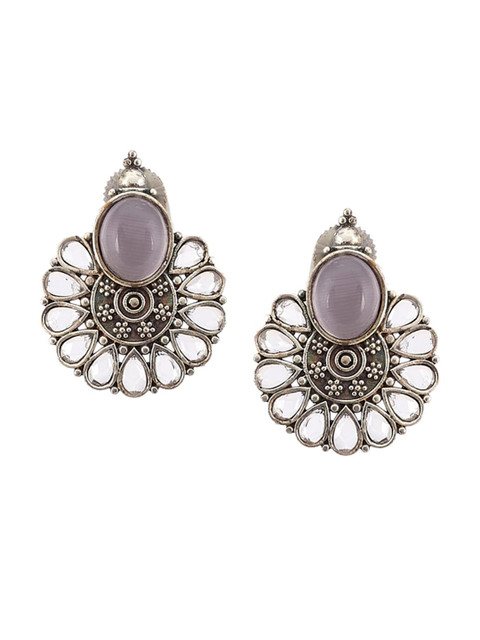 

Biba Silver-Toned Contemporary Studs Earrings