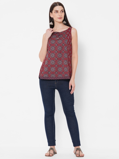 

KAMI KUBI Women Red Printed Top