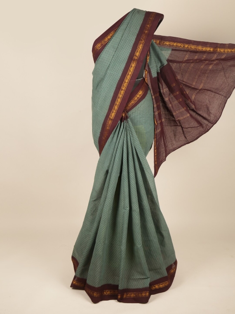 

Pothys Green & Burgundy Pure Cotton Saree