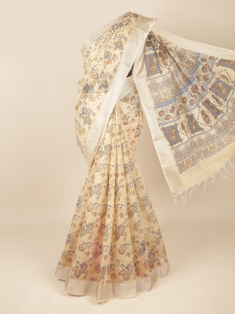 

Pothys Women Pure Cotton Cream Colour Saree