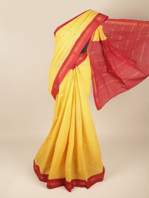 

Pothys Yellow & Red Pure Cotton Saree