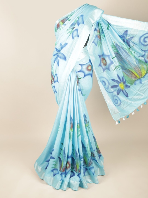

Pothys Blue & Green Pure Cotton Saree