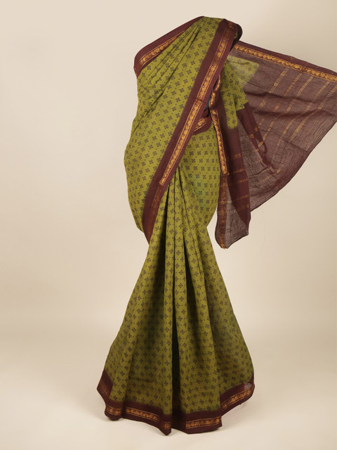 

Pothys Green & Maroon Pure Cotton Saree