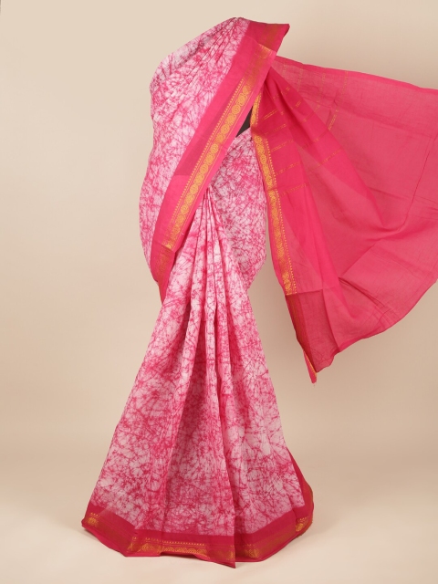 

Pothys Pink & Gold-Toned Pure Cotton Saree