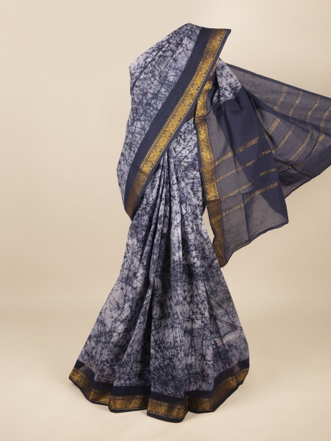 

Pothys Blue & White Zari Pure Cotton Saree