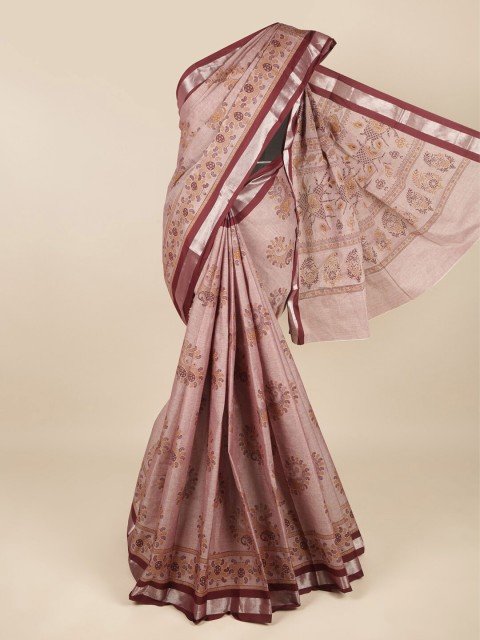 

Pothys Mauve & Brown Ethnic Motifs Pure Cotton Saree