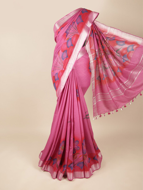 

Pothys Purple & Red Ethnic Motifs Zari Pure Cotton Saree