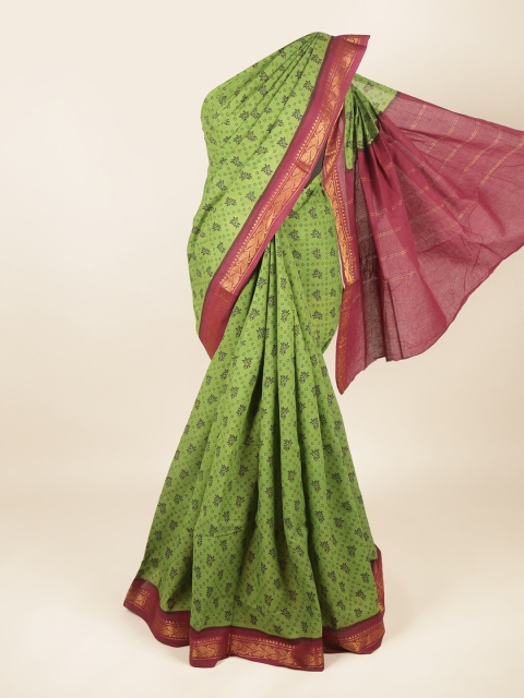 

Pothys Green & Maroon Ethnic Motifs Zari Pure Cotton Saree