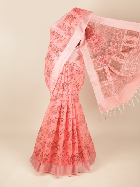 

Pothys Coral & Brown Ethnic Motifs Pure Cotton Saree