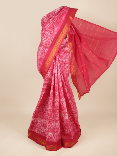 

Pothys Pink & White Zari Pure Cotton Saree