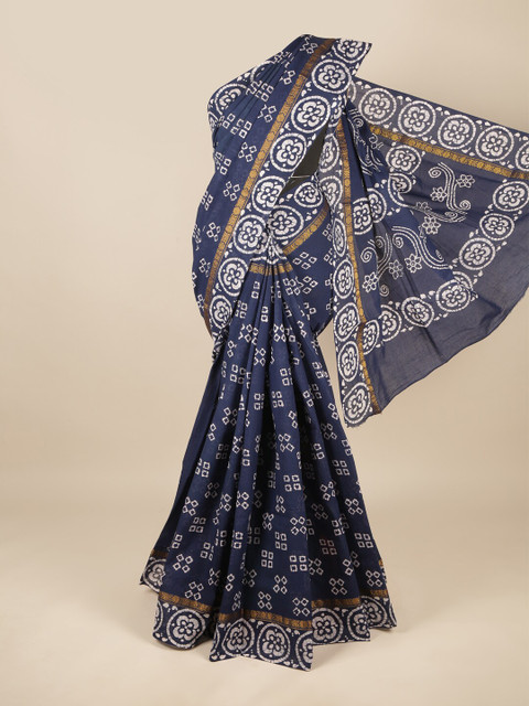 

Pothys Blue & White Ethnic Motifs Printed Pure Cotton Saree