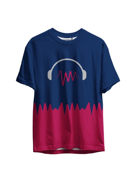 

mezmoda Boys Navy Blue & Pink Printed T-shirt