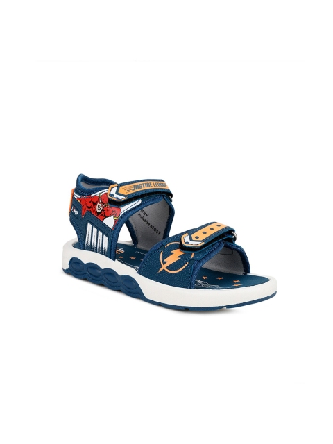 

Campus Kids Turquoise Blue & Orange Printed Sports Sandals